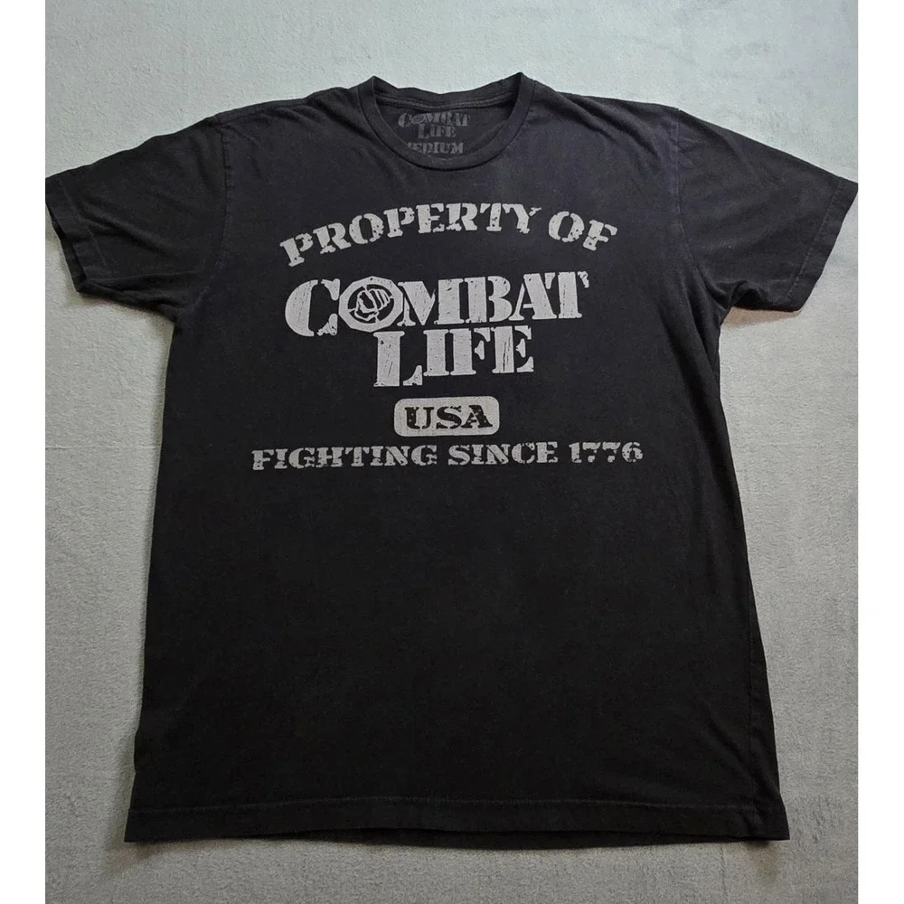 Property Of Combat Life Mens Black‎ Tshirt Medium Pre-Owned Good Condition